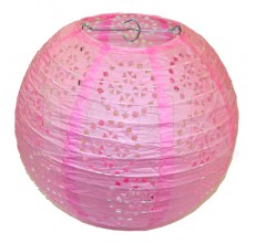 Бумажный фонарик с рисунком светло-розовый 35 см. 0924-4